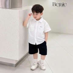 Áo sơ mi tay ngắn cho bé trai phối túi phong cách hàn quốc Boss size 9 tới 28kg BERNIE T1025B67Đ