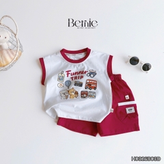 Quần short quần thun cotton sắc màu cho bé trai đi chơi đi học mặc nhà size 1 tới 7 tuổi BERNIE H0326B03Đ