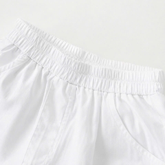 Quần short quần đùi màu trắng đính tag cho bé trai đi học đi chơi mặc nhà size 9 đến 28kg BERNIE H0226B32