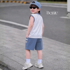 Set bộ bé trai áo tanktop sắc màu phong cách hàn quốc kèm quần short size 1 tới 7 tuổi BERNIE H0326B03Đ