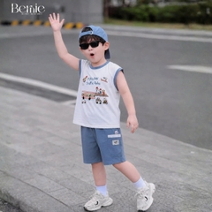 Set bộ bé trai áo tanktop sắc màu phong cách hàn quốc kèm quần short size 1 tới 7 tuổi BERNIE H0326B03Đ