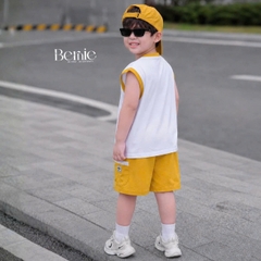 Set bộ bé trai áo tanktop sắc màu phong cách hàn quốc kèm quần short size 1 tới 7 tuổi BERNIE H0326B03Đ