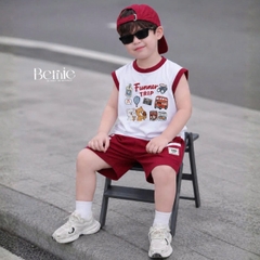 Set bộ bé trai áo tanktop sắc màu phong cách hàn quốc kèm quần short size 1 tới 7 tuổi BERNIE H0326B03Đ