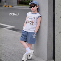 Set bộ bé trai áo tanktop sắc màu phong cách hàn quốc kèm quần short size 1 tới 7 tuổi BERNIE H0326B03Đ