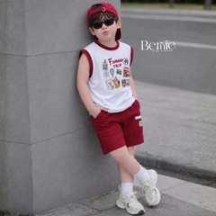 Set bộ bé trai áo tanktop sắc màu phong cách hàn quốc kèm quần short size 1 tới 7 tuổi BERNIE H0326B03Đ