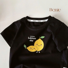 Set bộ bé trai áo thun tay ngắn họa tiết Lemon kèm quần short jean cho bé trai size 9 đến 25kg BERNIE H0426B51Đ