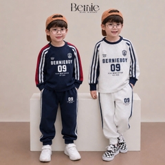 Set bộ dài tay áo thun raplang phối màu họa tiết Bernieboys kèm quần dài cho bé trai size 9 tới 26kg BERNIE V0426B35