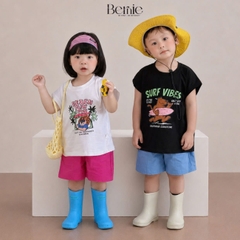 Set bộ unisex cho bé trai bé gái áo thun tanktop Style kèm quần short đi chơi đi biển size 1 tới 7 tuổi BERNIE H0326B36