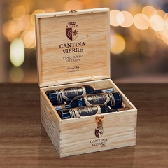 Hộp gỗ 6 chai rượu vang đỏ Cantina Vierre Vino Rosso D'italia