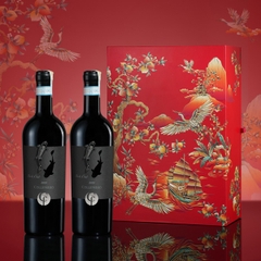 Hộp quà 2 chai rượu vang đỏ Cá Chép đen