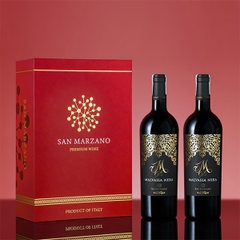 Hộp quà 2 chai rượu vang đỏ M Malvasia Nera (M Thường)