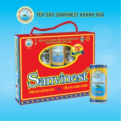 Hộp 10 lon 190ml, 7.5% yến sào, có đường. Nước Yến sào Sanvinest Khánh Hòa - S121H10X