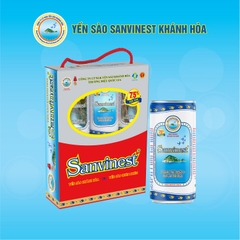 Hộp 06 lon 190ml, 7.5% Yến sào, Không đường. Nước Yến sào Khánh Hòa Sanvinest. S125-H6