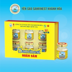 Nước yến sào Khánh Hòa Sanvinest Nhân Sâm lọ 70ml, 21% Yến sào. Hộp 06 lọ - S207-H6