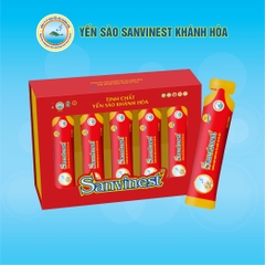 Tinh chất Yến sào Khánh Hòa Sanvinest Hộp quà tặng 20 túi 25ml, tiện lợi khi sử dụng.