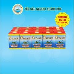 [Combo 15 lọ] Nước Yến sào Khánh Hòa Sanest Không đường lọ 70ml - 029