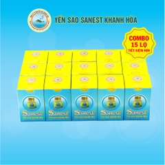 [Combo 15 lọ] Nước yến sào Khánh Hòa Sanest không đường dành cho người cao tuổi 70 ml - 096