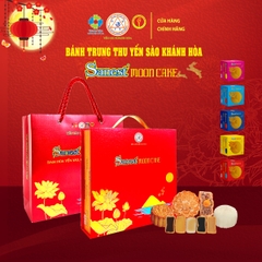 Bánh Trung Thu Yến sào Khánh Hòa 2025 - Hộp 04 Bánh Trung Thu 120g, 200g [02 Nhân Thập Cẩm + 02 Nhân Mềm]