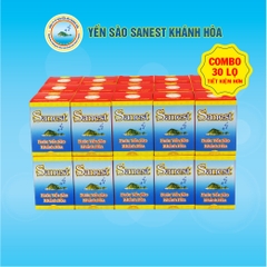 [Combo 30 lọ] Nước Yến sào Khánh Hòa Sanest Không đường lọ 70ml - 029