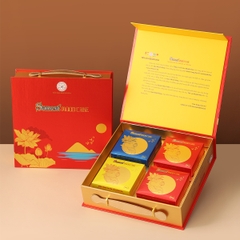 Bánh Trung Thu Yến sào Khánh Hòa 2025 - Hộp 04 Bánh Trung Thu 120g, 200g [02 Nhân Thập Cẩm + 02 Nhân Mềm]