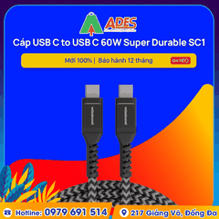 Dây Cáp sạc Velasboost C to C 60W Super Durable SC1