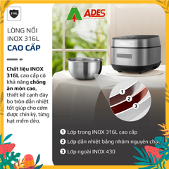Nồi Cơm Điện Cao Tần OLIVO RC900IH Lòng Nồi INOX 316L Cao Cấp