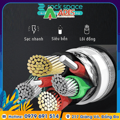 Dây cáp sạc nhanh RockSpace Z12 cho iphone, android
