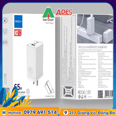 Củ sạc nhanh mini 3 cổng Rockspace T49 65W
