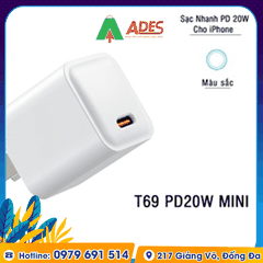 Củ sạc nhanh siêu nhỏ Rockspace T69 dành cho Iphone