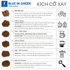 Cà phê rang Việt Nam - Liberica Luận & Lý - Rang Nhạt (Light Roast) - Blue in Green Coffee Roasters