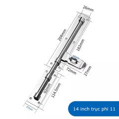Chốt Khóa Cửa Inox 304 Dài 6 inch, 8 inch, 10 inch, 12 inch, 14 inch, 16 inch, 18 inch, 20 inch