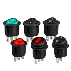 Công tắc nguồn thu nhỏ KCD1-105 có đèn báo, 3/2 chân, công tắc gạt hai vị trí