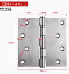 Bản lề inox 304 kích thước 70*100 Dầy 1,6mm, 2,1mm, 3mm