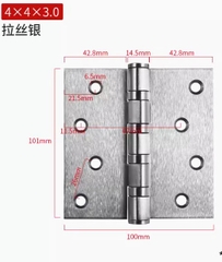 Bản lề inox 304 kích thước 70*100 Dầy 1,6mm, 2,1mm, 3mm