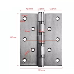 Bản lề inox 304 kích thước 70*100 Dầy 1,6mm, 2,1mm, 3mm