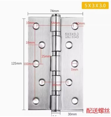 Bản lề inox 304 kích thước 70*100 Dầy 1,6mm, 2,1mm, 3mm