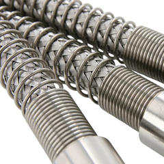 Ống Mềm Inox 316 Chịu Áp Suất Cao Ren Trong NPT 1/4 Inch Dạng Lò Xo Bện, Có Gờ