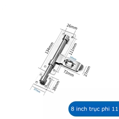 Chốt Khóa Cửa Inox 304 Dài 6 inch, 8 inch, 10 inch, 12 inch, 14 inch, 16 inch, 18 inch, 20 inch