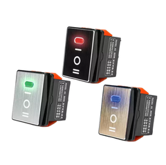 Công Tắc Gạt 3 Vị Trí Chống Thấm Nước KCD4 Có Đèn Báo Mặt Kim Loại