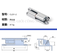 Bản lề CL231-1-2 inox tháo lắp – Bản lề cắm rút