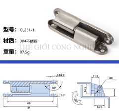 Bản lề CL231-1-2 inox tháo lắp – Bản lề cắm rút