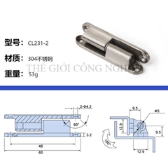 Bản lề CL231-1-2 inox tháo lắp – Bản lề cắm rút