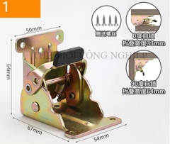 Bản lề gập tự khóa 0°/90°/180° – Phụ kiện gấp hạ bàn, bàn trà, bản lề gập cố định cho đồ nội thất