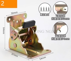 Bản lề gập tự khóa 0°/90°/180° – Phụ kiện gấp hạ bàn, bàn trà, bản lề gập cố định cho đồ nội thất