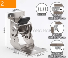 Bản lề gập tự khóa 0°/90°/180° – Phụ kiện gấp hạ bàn, bàn trà, bản lề gập cố định cho đồ nội thất
