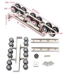 Bộ Bi treo cửa lùa cửa trượt 8 bánh treo cửa kính, cửa gỗ vận hành êm ái chịu tải 80, 160, 240kg