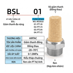 Bộ Giảm Âm Khí Nén BESL/BSL M5-01-04