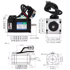 Bộ Kit Động Cơ Bước Tốc Độ Cao 57inch Bộ Điều Khiển Servo Lai 1.2N/2.2N/2.5N/3N HBS57