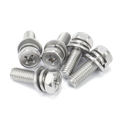 Bu lông Vít Đầu Lục Giác Lỗ Chữ Thập Kèm Bộ Long Đen Chống Xoay