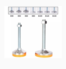 Chân tăng chỉnh loại nặng bằng thép carbon – M12 M16 M20, đế cao su chống rung trượt